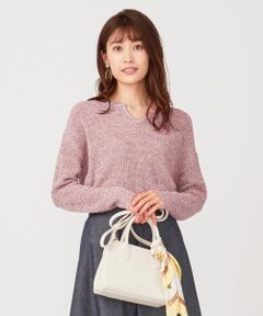 【美人百花3月号掲載】片畦キーネック ニット