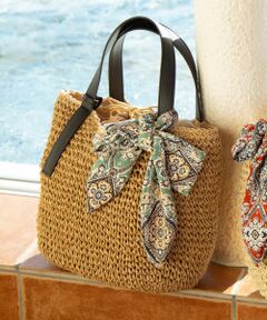 ANY SIS / エニィスィス かごバック | 【美人百花6月号掲載】スカーフ付き ベルトポイント かごバッグ