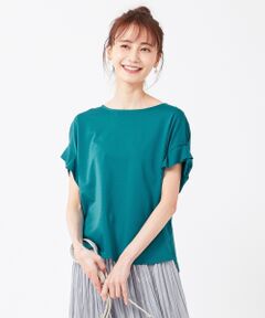 【おうち時間に】Rich cottonスムース タックスリーブ Tシャツ