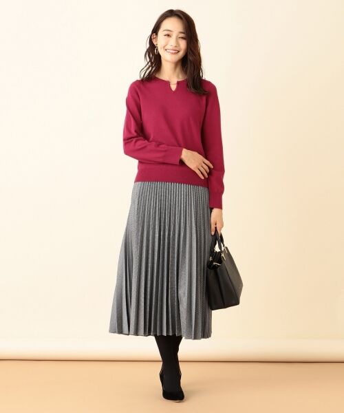 any SiS / エニィスィス ミニ・ひざ丈スカート | 【洗える】ニットジャガードプリーツ スカート | 詳細15