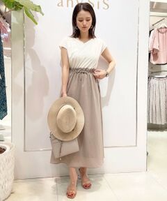 ANY SIS / エニィスィス ロング・マキシ丈ワンピース | 【洗える】ドロストドッキング ワンピース