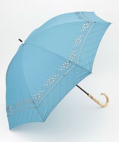 クラフトチェック刺繍 日傘