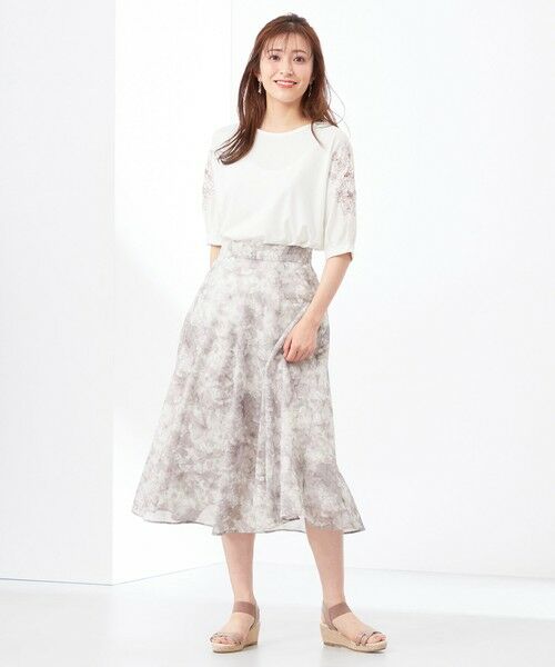 any SiS / エニィスィス ミニ・ひざ丈スカート | 【洗える】水彩フラワープリント スカート | 詳細4