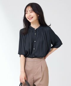 ANY SIS / エニィスィス シャツ・ブラウス | 【洗える】サテンドビー ブラウス