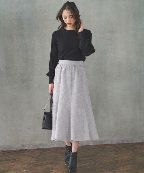 any SiS / エニィスィス ミニ・ひざ丈スカート | 【洗える】フェザーフラワージャカード スカート | 詳細6