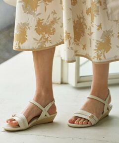 ANY SIS / エニィスィス サンダル | 【23.0~24.5cm】リネン調ベルトプチウエッジ サンダル