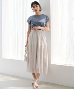 ANY SIS / エニィスィス ミニ・ひざ丈スカート | 【洗える】シアーストライププリーツ スカート