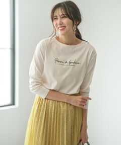 【洗える】ラメ刺繍長袖 Tシャツ