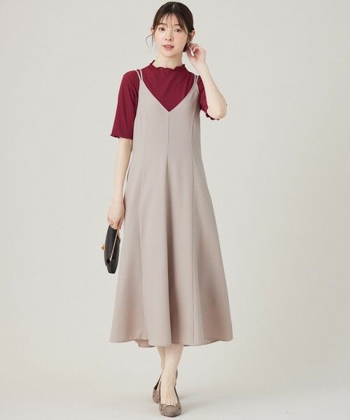 UN3D. 切替 ワントーン キャミソール フレア ロング ワンピース 34 UN3D. 切替 ワントーン キャミソール フレア ロング ワンピース