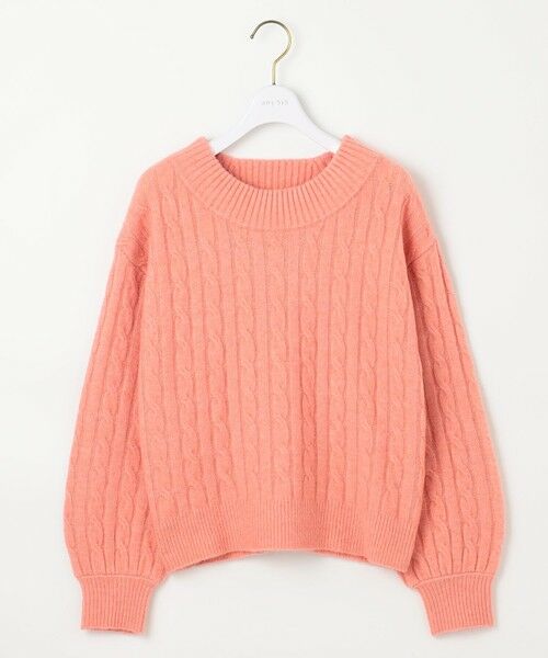 Munsingwear ピンク ケーブルニット Lサイズ セール】 【洗える】CASHMERE BLEND タートルネック ニット