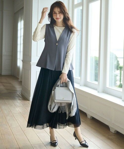 ANY SIS / エニィスィス カットソー | 【洗える】チュールベロア プルオーバー | 詳細2