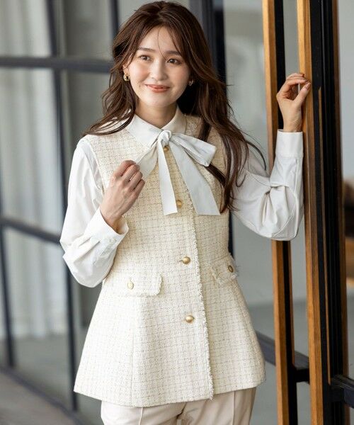 ANY SIS / エニィスィス その他アウター | ファンシーツイードペプラム ジレ | 詳細1