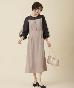 【Lily Calin】シャイニードットコンビ ドレス