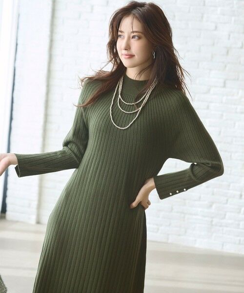 ANY SIS / エニィスィス ミニ丈・ひざ丈ワンピース | 【洗える】求心リブニット ワンピース | 詳細1