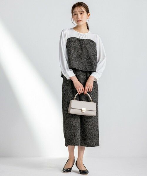 ANY SIS / エニィスィス ロング・マキシ丈ワンピース | 【洗える】ツイードコンビ ワンピース | 詳細2