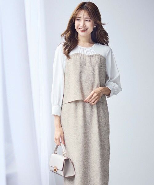 ANY SIS / エニィスィス ロング・マキシ丈ワンピース | 【洗える】ツイードコンビ ワンピース | 詳細15