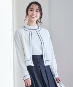 ANY SIS / エニィスィス カーディガン・ボレロ | 【アンサンブル対応】バイカラーニット カーディガン