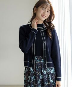 ANY SIS / エニィスィス カーディガン・ボレロ | 【アンサンブル対応】バイカラーニット カーディガン