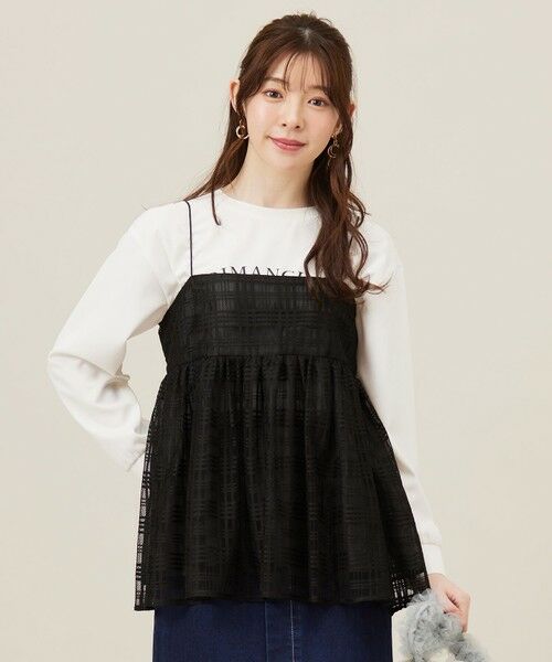 any SiS/エニィスィス 【洗える】ラッセルレース キャミソール ブラック 2 any SiS/エニィスィス 【洗える】ラッセルレース キャミソール ブラック 2