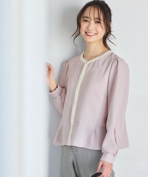 限定値下げ【新品未使用】pois blouse teeピンク　ブラウスティー Afternoon Tea ブラウス シャツ 刺繍Vネックブラウス