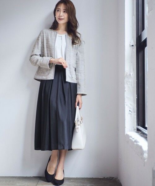 ANY SIS / エニィスィス ノーカラージャケット | 【2SET】ウォッシャブルジャケット × ブラウス セット | 詳細1