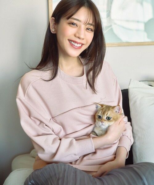 any SiS/エニィスィス 【貴島明日香さんコラボ】ラメ裏毛猫トレーニャー ペールピンク 2 any SiS/エニィスィス 【貴島明日香さんコラボ】ラメ裏毛猫トレーニャー ペールピンク 2