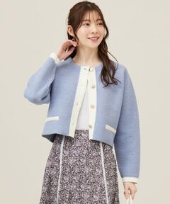 ANY SIS / エニィスィス カーディガン・ボレロ | バイカラーラメニット カーディガン