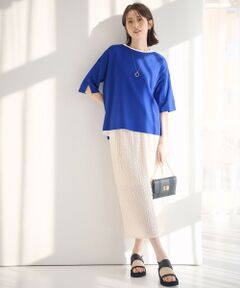 ANY SIS / エニィスィス ミニ・ひざ丈スカート | 【洗える】カットジャカードナロー スカート