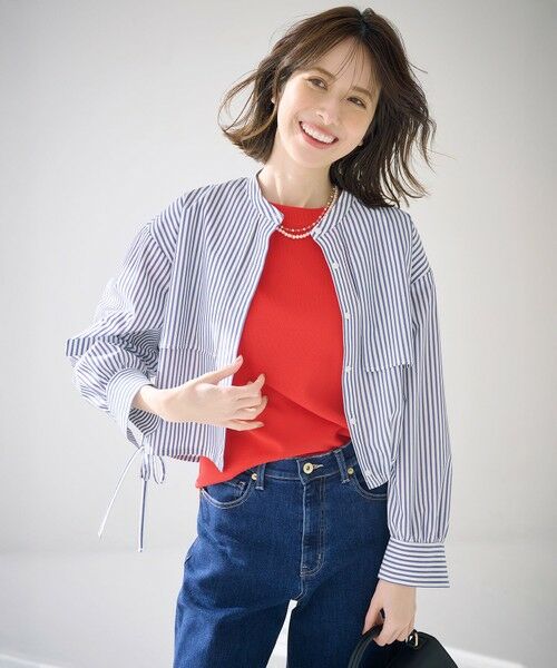 美品✨ スタイリング S/S シャツジャケット UVカット 接触冷感 24SS セール】 【UVカット・接触冷感・速乾】クロップトヨークハオリ