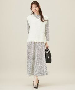 ANY SIS / エニィスィス セットアップ | 【洗える】フラワープリントワンピース × ニットベスト セット