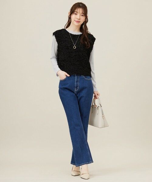 セール】 【美Denimシリーズ】センタープレスセミフレア デニム