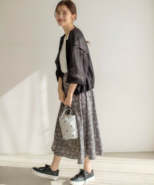 ANY SIS / エニィスィス ミニ・ひざ丈スカート | 【洗える】ラインポイントフラワー スカート | 詳細4