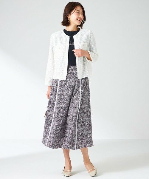 ANY SIS / エニィスィス ミニ・ひざ丈スカート | 【洗える】ラインポイントフラワー スカート | 詳細6