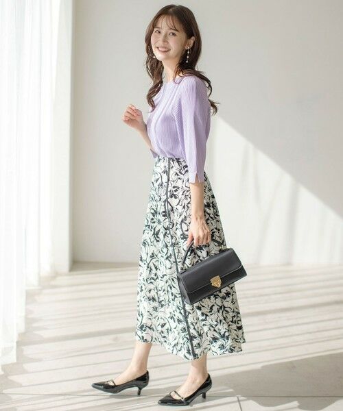 ESCADA★size40 ミントグリーン×ピンク　ジャケット&ワンピース セール】 【洗える】ラインポイントフラワー スカート （ミニ