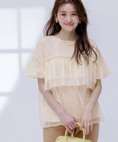 ANY SIS / エニィスィス カットソー | 【洗える】チュール重ね プルオーバー