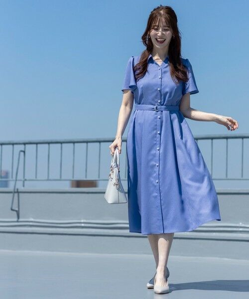 ANY SIS / エニィスィス ロング・マキシ丈ワンピース | 【接触冷感・UVカット・速乾】スムージーポリエステル シャツワンピース | 詳細6