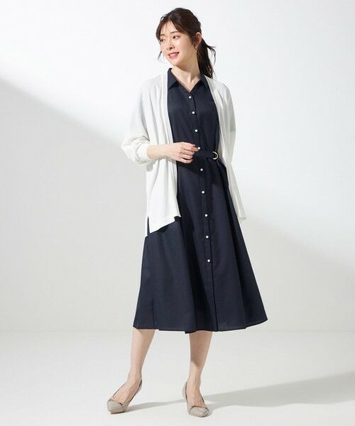 ANY SIS / エニィスィス ロング・マキシ丈ワンピース | 【接触冷感・UVカット・速乾】スムージーポリエステル シャツワンピース | 詳細9