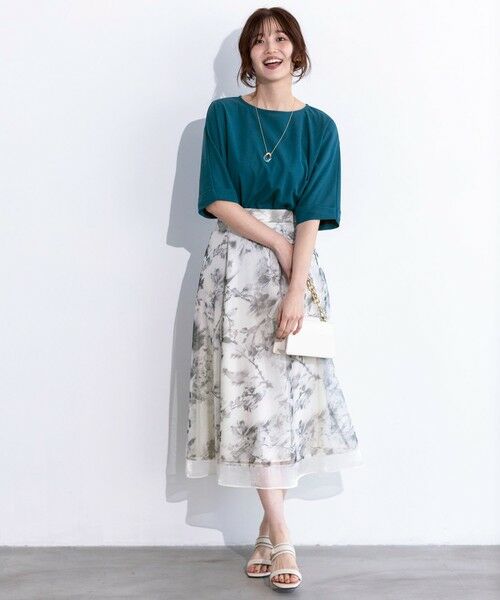 ANY SIS / エニィスィス ミニ・ひざ丈スカート | 【WEB・一部店舗限定】ハッチングフラワープリント スカート | 詳細4