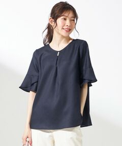 ANY SIS / エニィスィス シャツ・ブラウス | 【接触冷感・UVカット・速乾】スムージーポリエステル フレアスリーブ ブラウス