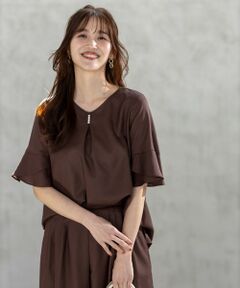 ANY SIS / エニィスィス シャツ・ブラウス | 【接触冷感・UVカット・速乾】スムージーポリエステル フレアスリーブ ブラウス