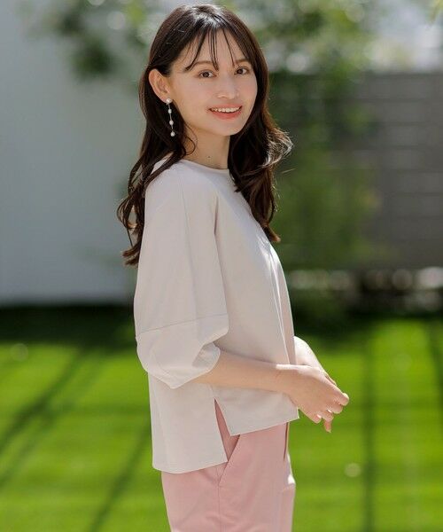 ANY SIS / エニィスィス カットソー | 【撥水・汗ジミ防止・UVケア・洗える】スーピマスムース クロップド Tシャツ | 詳細1