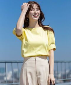 ANY SIS / エニィスィス カットソー | 【撥水・汗ジミ防止・UVケア・洗える】スーピマスムース 袖タック Tシャツ