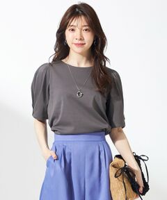 ANY SIS / エニィスィス カットソー | 【撥水・汗ジミ防止・UVケア・洗える】スーピマスムース 袖タック Tシャツ