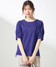 ANY SIS / エニィスィス カットソー | 【撥水・汗ジミ防止・UVケア・洗える】スーピマスムース 袖タック Tシャツ