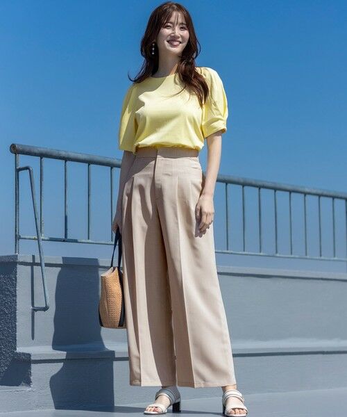 ANY SIS / エニィスィス カットソー | 【撥水・汗ジミ防止・UVケア・洗える】スーピマスムース 袖タック Tシャツ | 詳細10