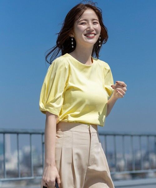 ANY SIS / エニィスィス カットソー | 【撥水・汗ジミ防止・UVケア・洗える】スーピマスムース 袖タック Tシャツ | 詳細11