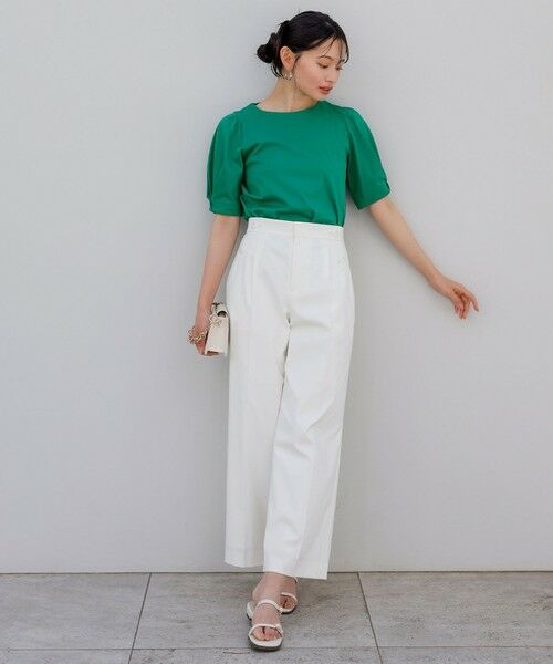 ANY SIS / エニィスィス カットソー | 【撥水・汗ジミ防止・UVケア・洗える】スーピマスムース 袖タック Tシャツ | 詳細20