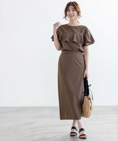 ANY SIS / エニィスィス カットソー | 【前後着用・UVケア・洗える】2WAYジョーゼットジャージーフリル カットソー | 詳細10