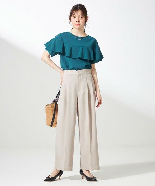 ANY SIS / エニィスィス カットソー | 【前後着用・UVケア・洗える】2WAYジョーゼットジャージーフリル カットソー | 詳細13