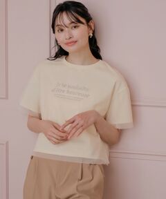 ANY SIS / エニィスィス カットソー | 【洗える】シアーチュールロゴ Tシャツ